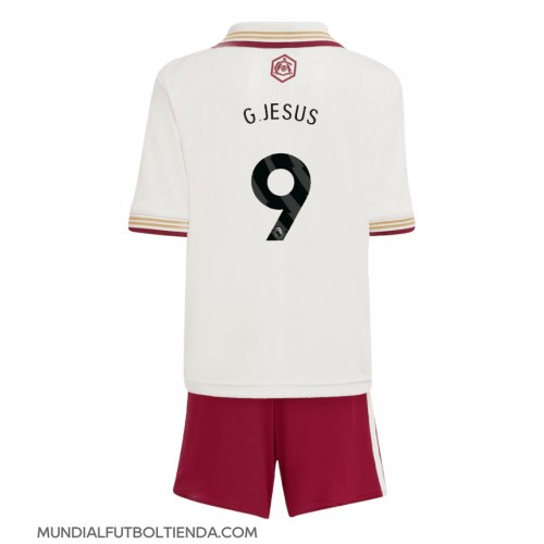 Camiseta Arsenal Gabriel Jesus #9 Tercera Equipación Replica 2025-26 para niños mangas cortas (+ Pantalones cortos)
